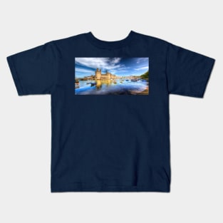 Caernarfon Castle Panorama, Wales, UK Kids T-Shirt